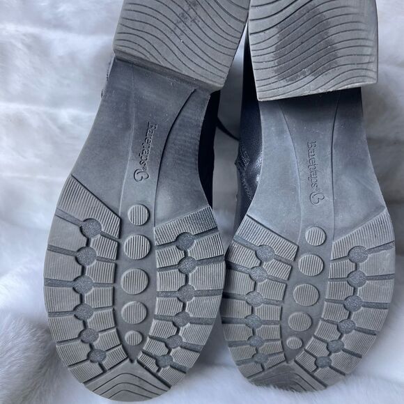 Bare traps black faux leather ankle boots side zipper black sweater back… - Picture 10 of 13